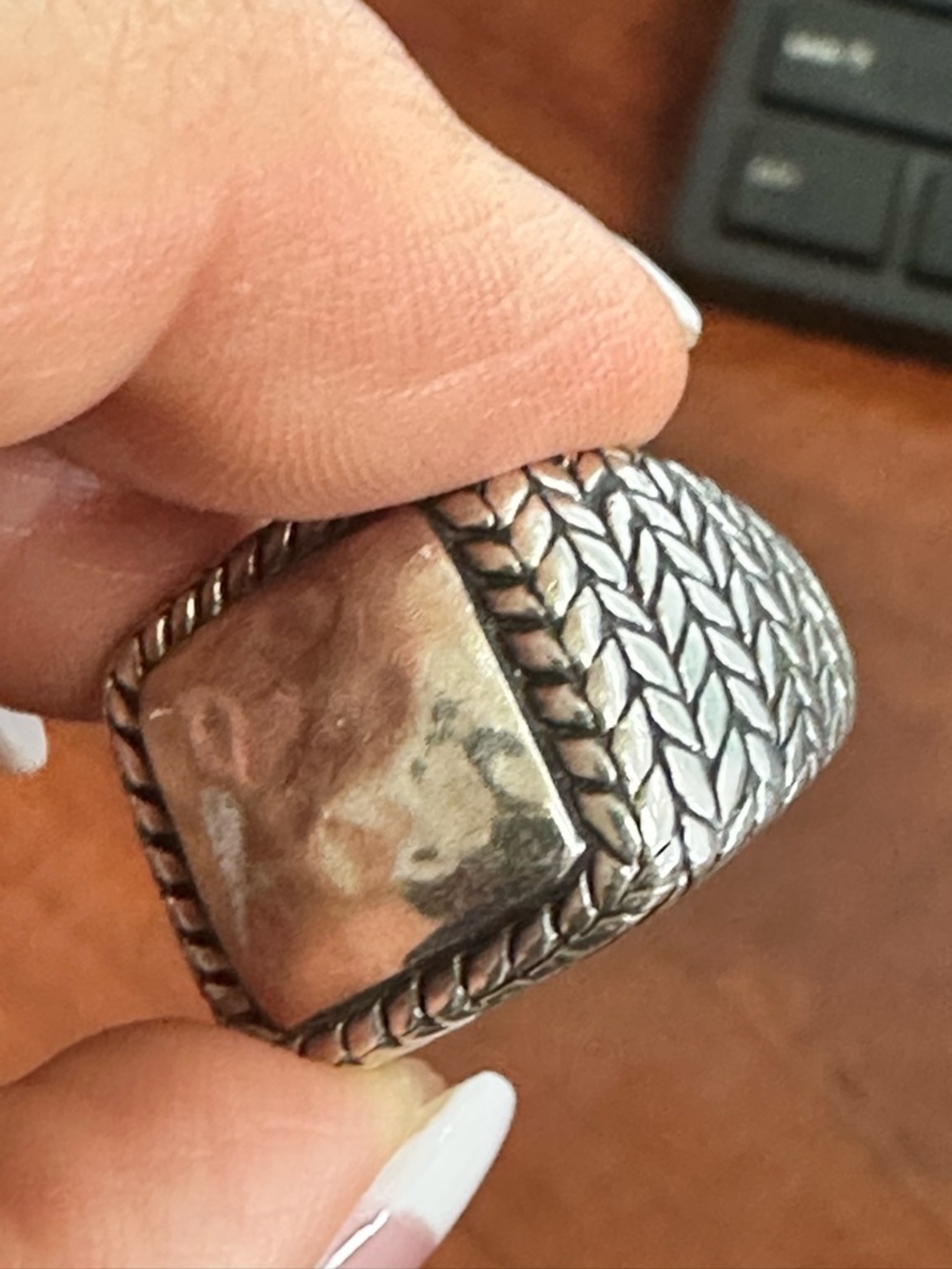 Silpada Hammered/Braid Statement Ring
